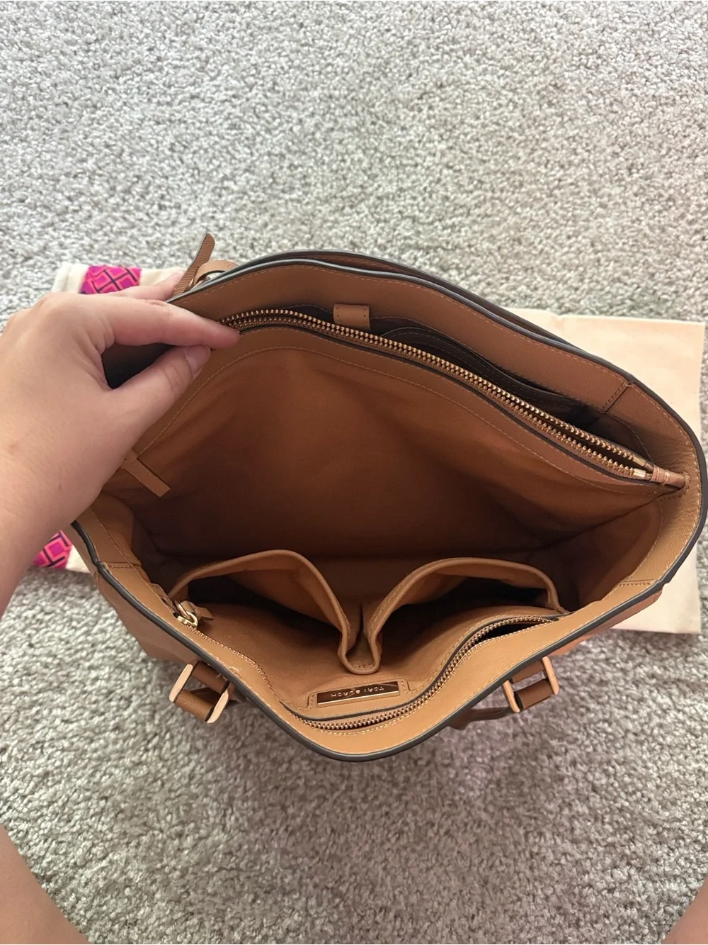 Tory Burch Tan Leather Tote Bag